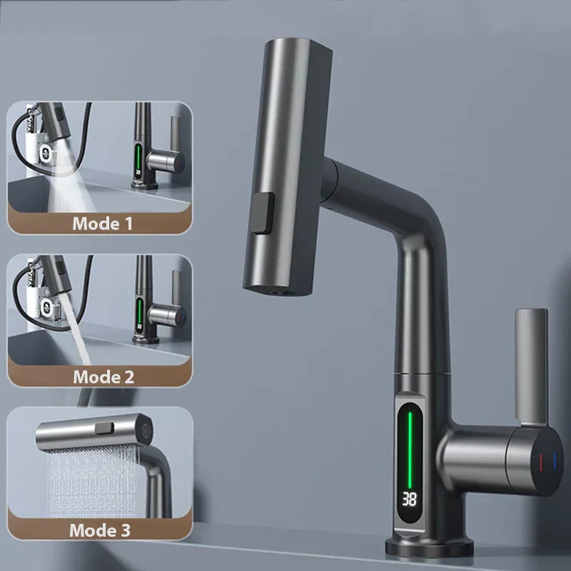Novara | Waterfall Faucet With Temperature Display