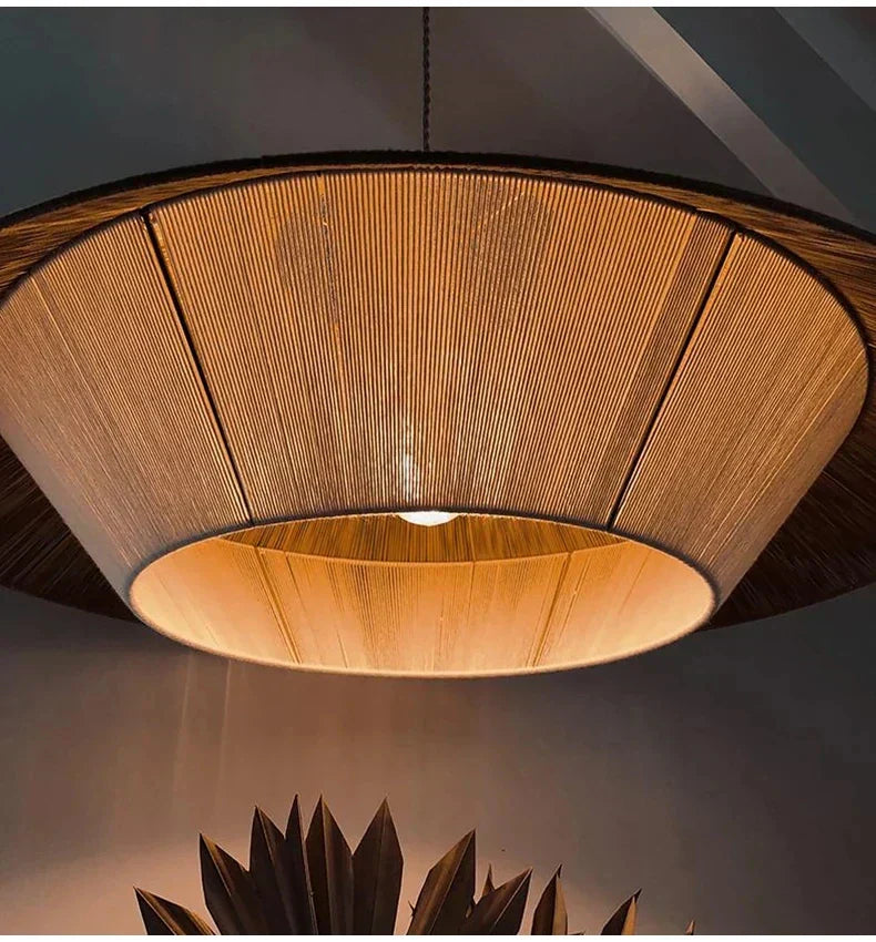 Aurelia Handwoven Natural Rattan Pendant Lights In Wabi-Sabi Style