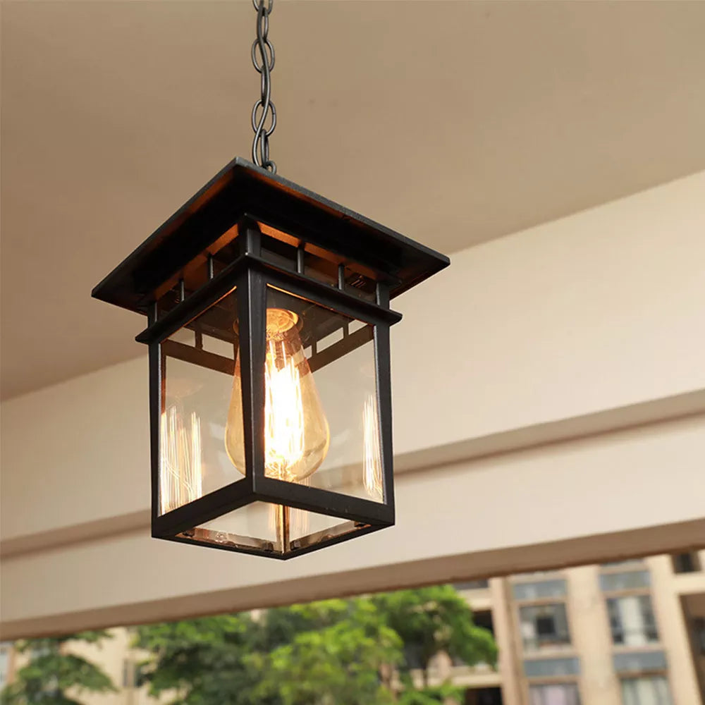 Lunara | Vintage Outdoor Hanging Glass Pendant Lamp For Porches