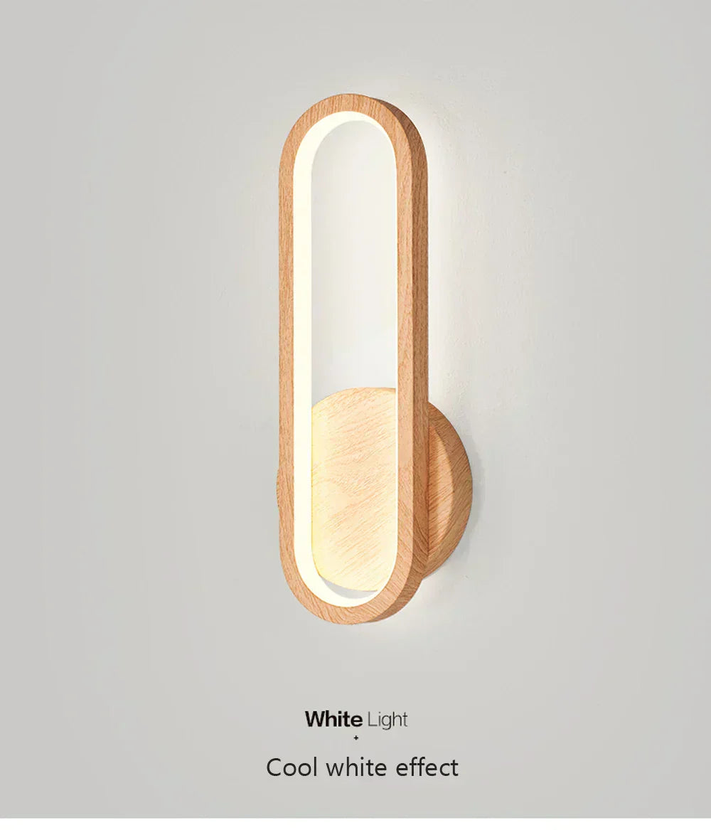 TimberLume Wooden Wall Light With Warm LED Glow Ideal For Cozy Corners