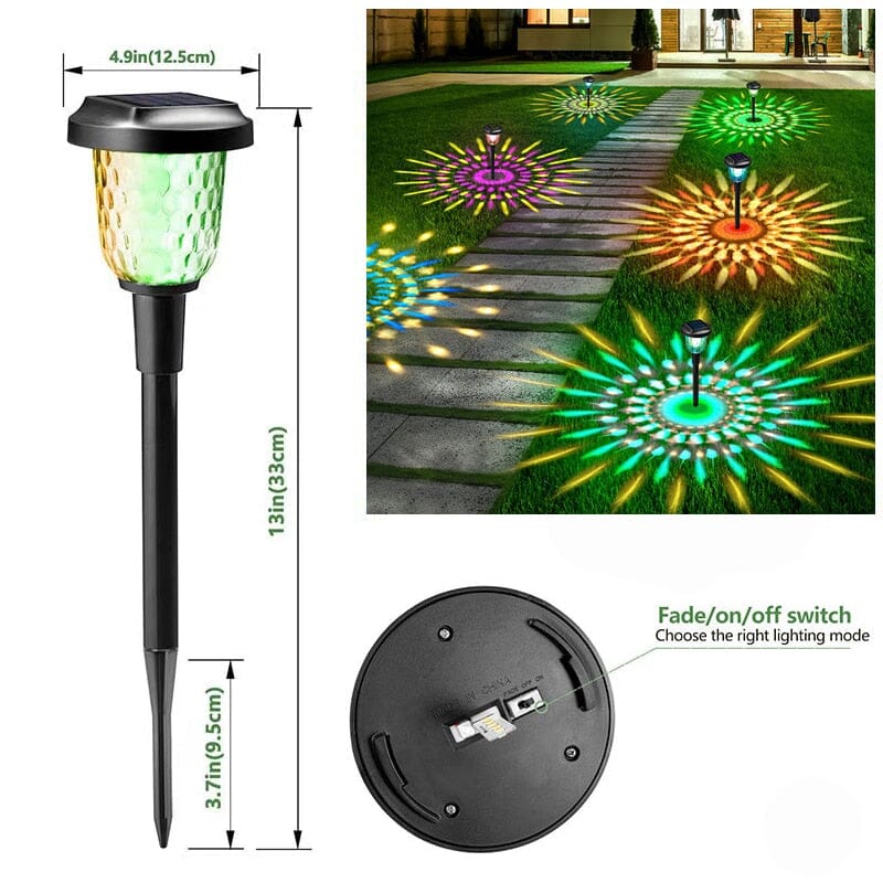 LumaNova Rainbow Solar Garden Lights For Pathway Illumination