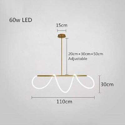AstraLume Swirl LED Chandelier Collection in Golden Glow