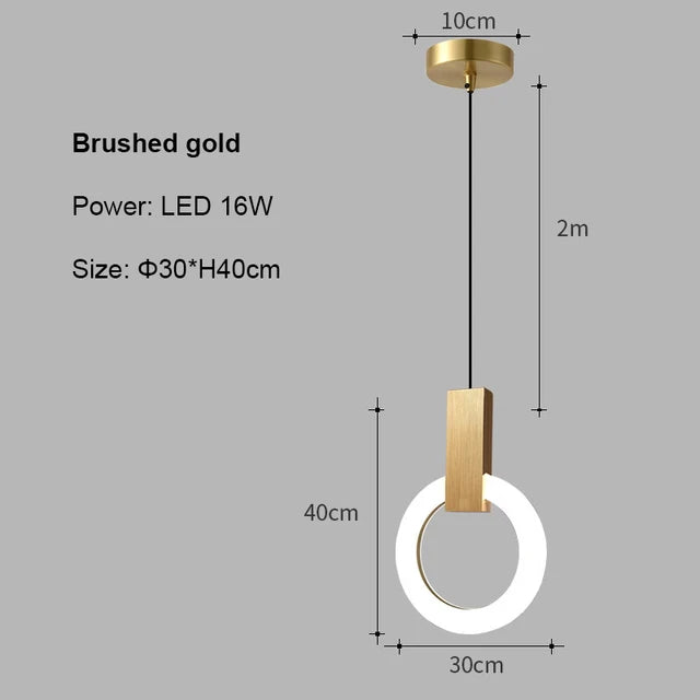 Aurora Halo Pendant Light Suspended Ring Ceiling Fixture