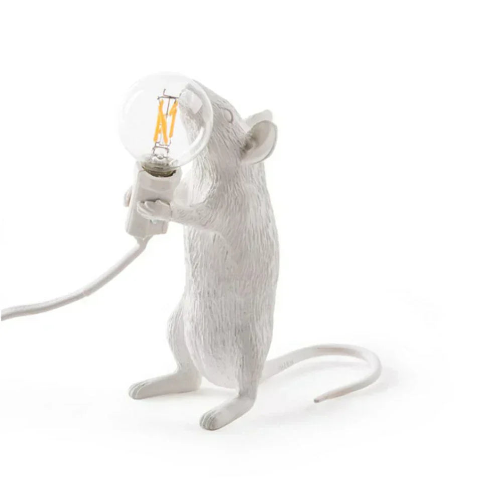 Whimsical Resin Mouse Table Lamps For Kids Rooms Set