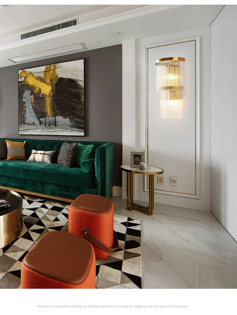 Elara Cascade Crystal Wall Lamps With Crystal Cut Details