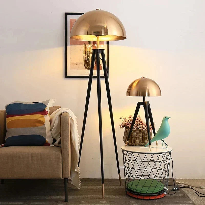 LumaArc Floor Lamp With LED Lighting And Black Base