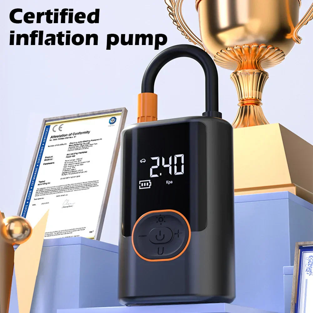 Cordless Tire Inflator with Battery - Portable, Fast & USB Rechargeable Air Pump