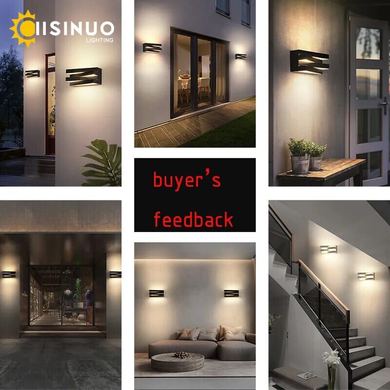 Lampada da parete esterna Solara con corpo in alluminio e LED