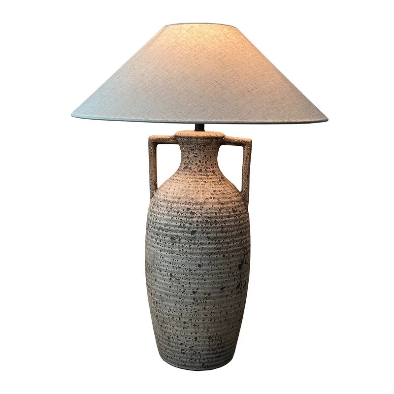 Narae Ceramic Desk Lamp Handmade Japanese Inspired Linen Shade