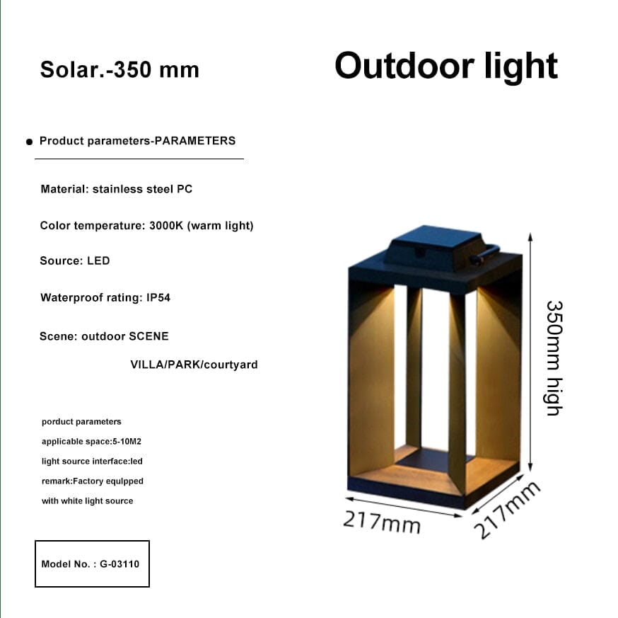 SolaraLux Solar Outdoor Floor Lamp Stainless Steel