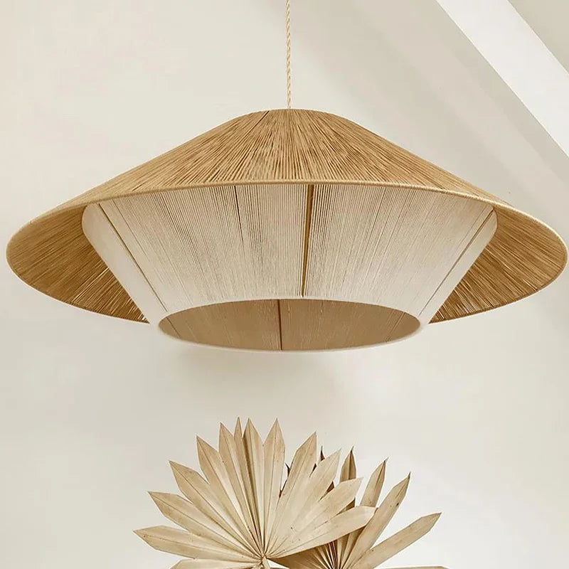 Aurelia Handwoven Natural Rattan Pendant Lights In Wabi-Sabi Style