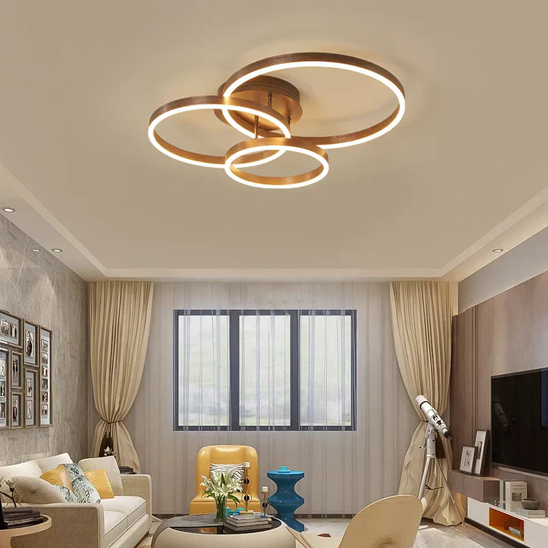 NexaLume LED Circular Ceiling Light in Coffee Gold Finish
