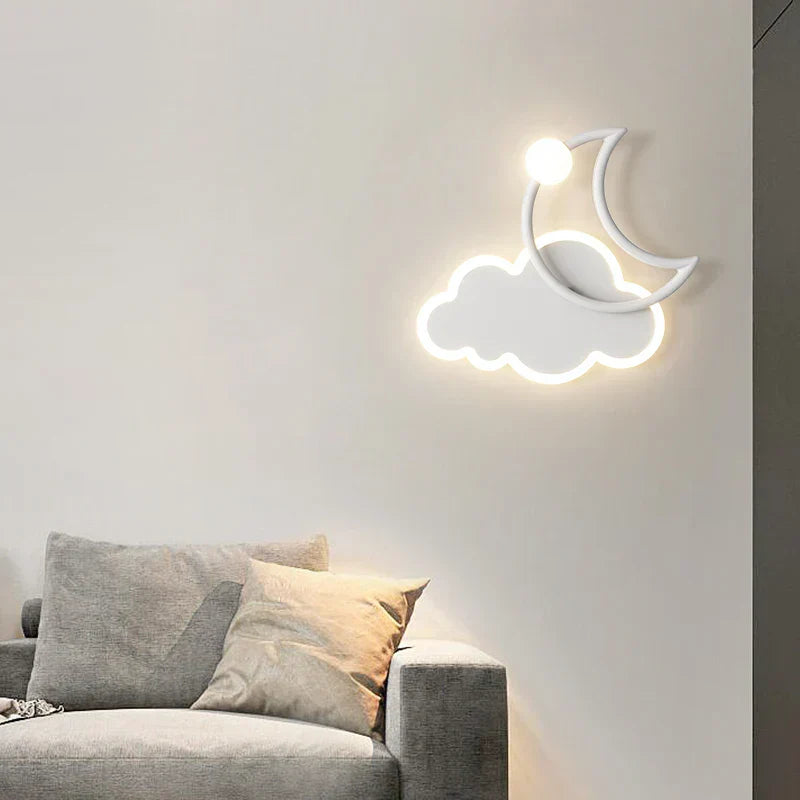 Lunara Cloud Moon LED Wall Light For Kids Bedroom With Gentle Night Glow