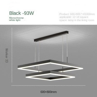 Aeris Square Chandelier With Aluminum Frame And Soft Pendant Glow