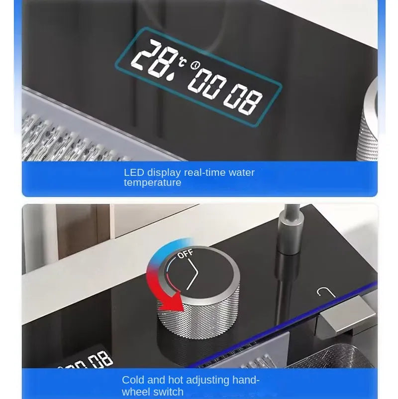 Marinova | Stainless Steel Waterfall Digital Kitchen Faucet