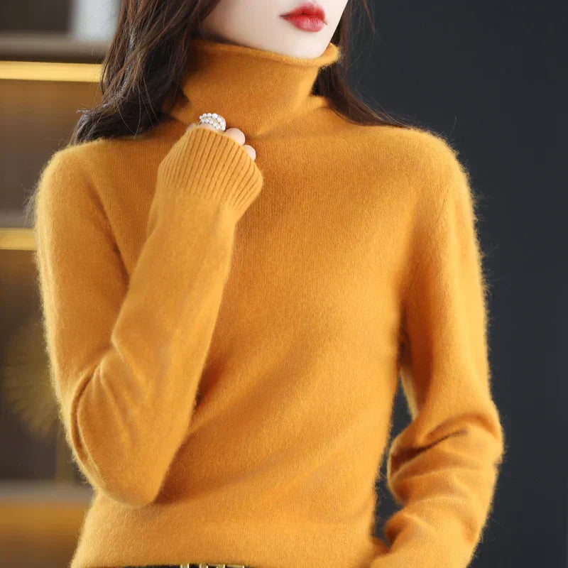 Kirrea Japanese Knit 100 Percent Cashmere High Neck Sweater