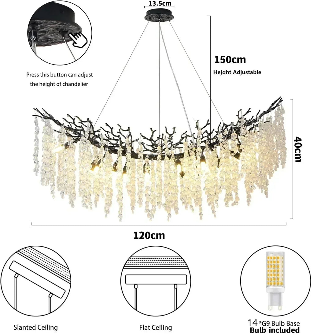 Branch Glass Chandelier by Kirrea