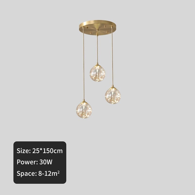 Caelix Glass Orbs LED Pendant Light With Nordic Minimalism And Warm Glow