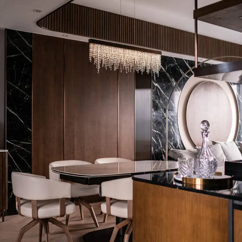 Rechthoekige kristallen kroonluchter van Liora