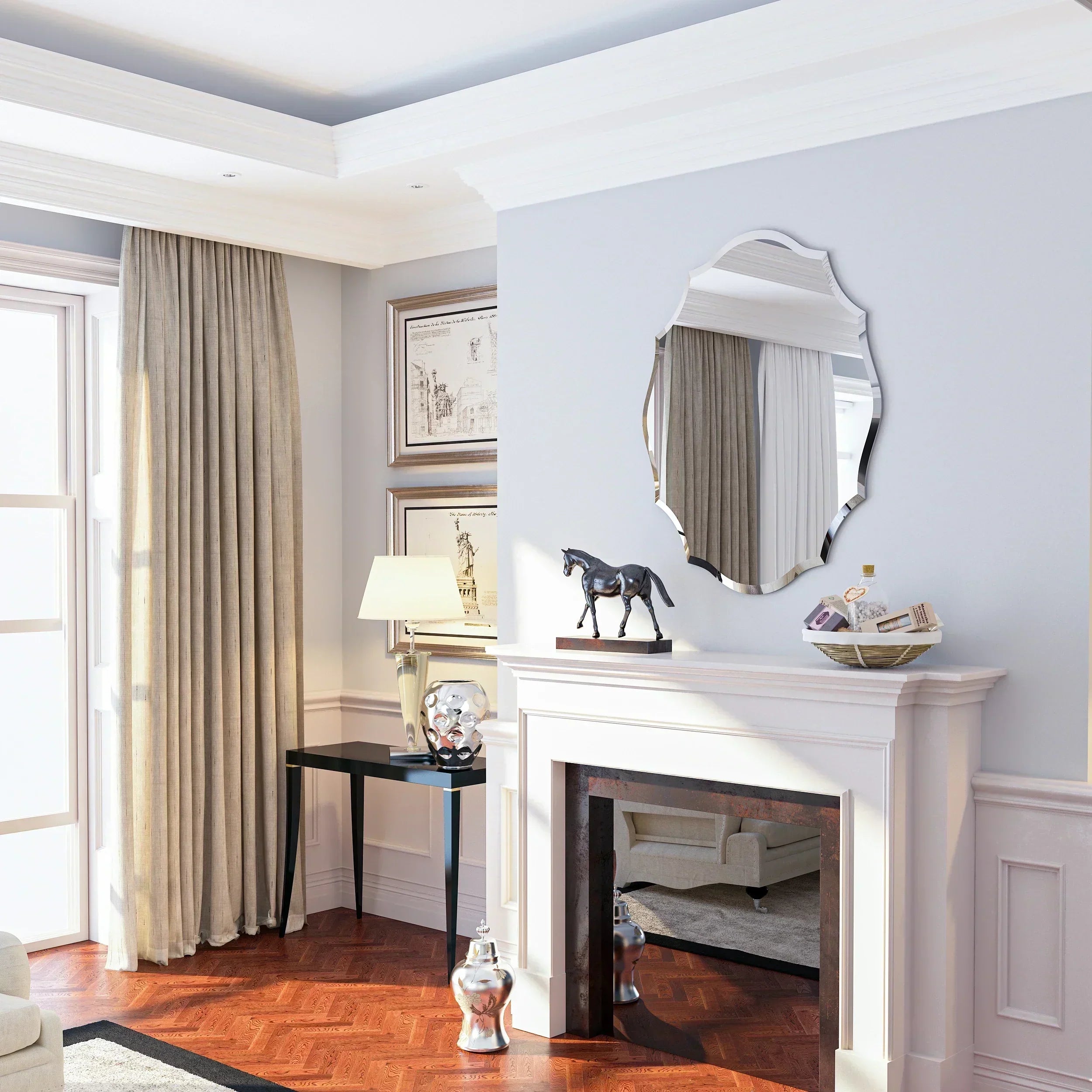 Arden Silver Oblong Wall Mirror