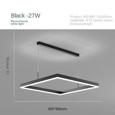 Aeris Square Chandelier With Aluminum Frame And Soft Pendant Glow