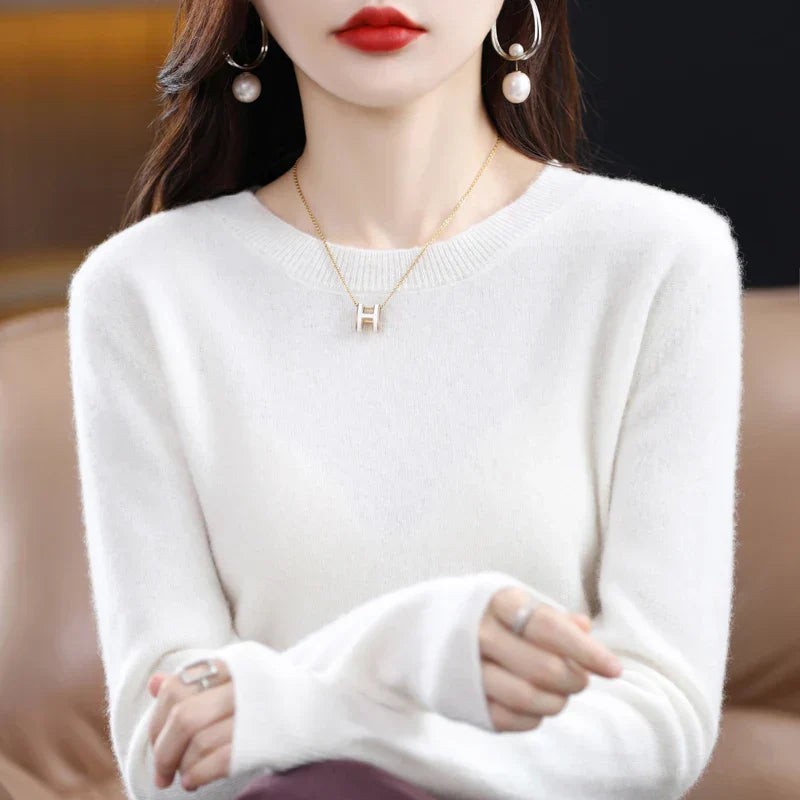 Claire: Dames 100% Pure Wol Kasjmier Trui