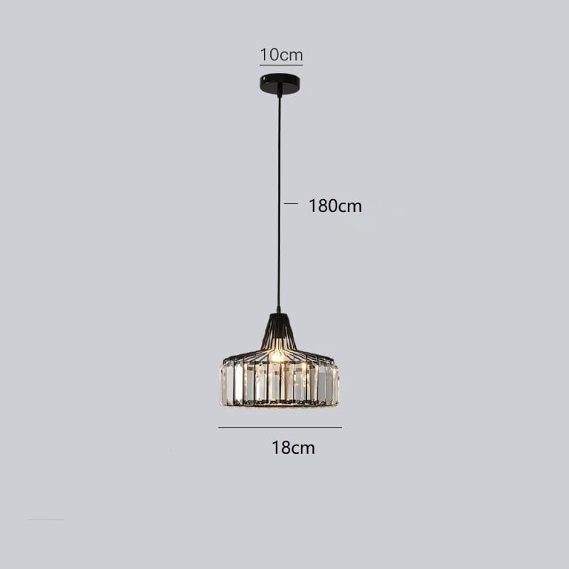 Lyra Crystal Pendant Light With Iron Fixture And Prismatic Glow