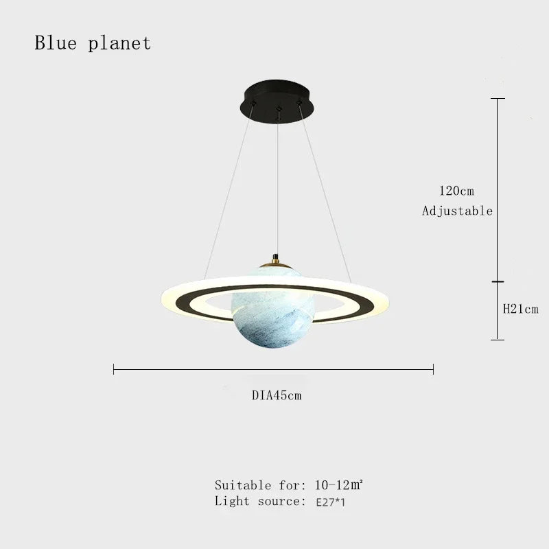 NovaLume Orbits LED Planet Acrylic Pendant Light for Kids Room