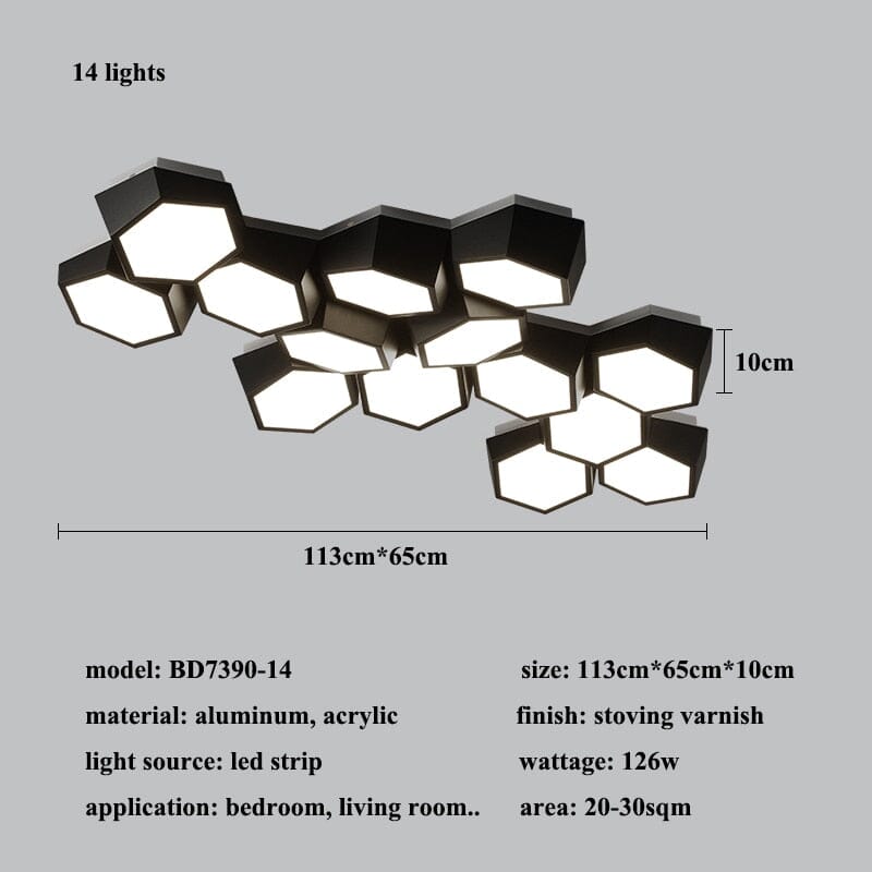 Lyra Geometry LED Ceiling Light Modern Mercury Free Glow