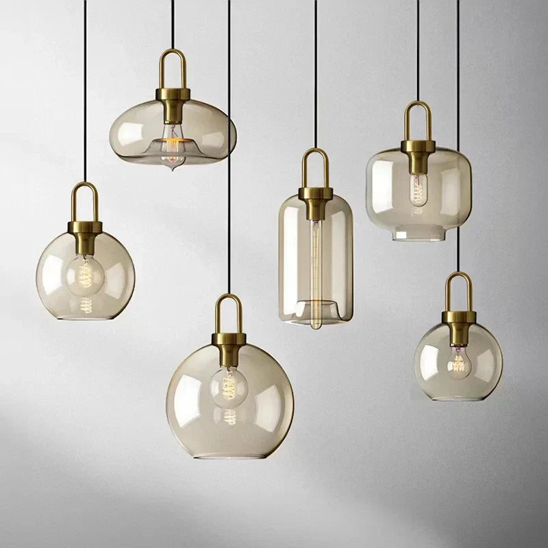 LumaNova Smoke Glass Pendant Light For Modern Living Rooms