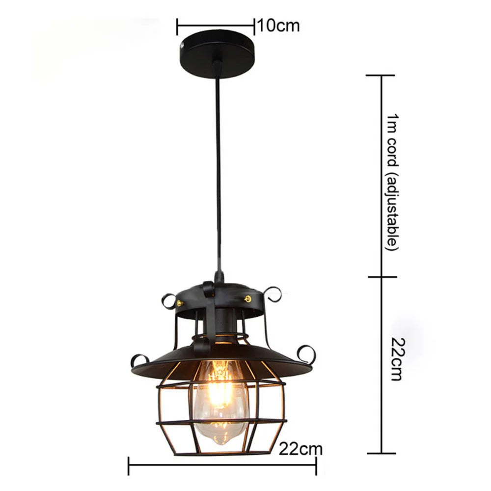Arden Vintage Iron Cage Bar and Cafe Light Pendant Fixture