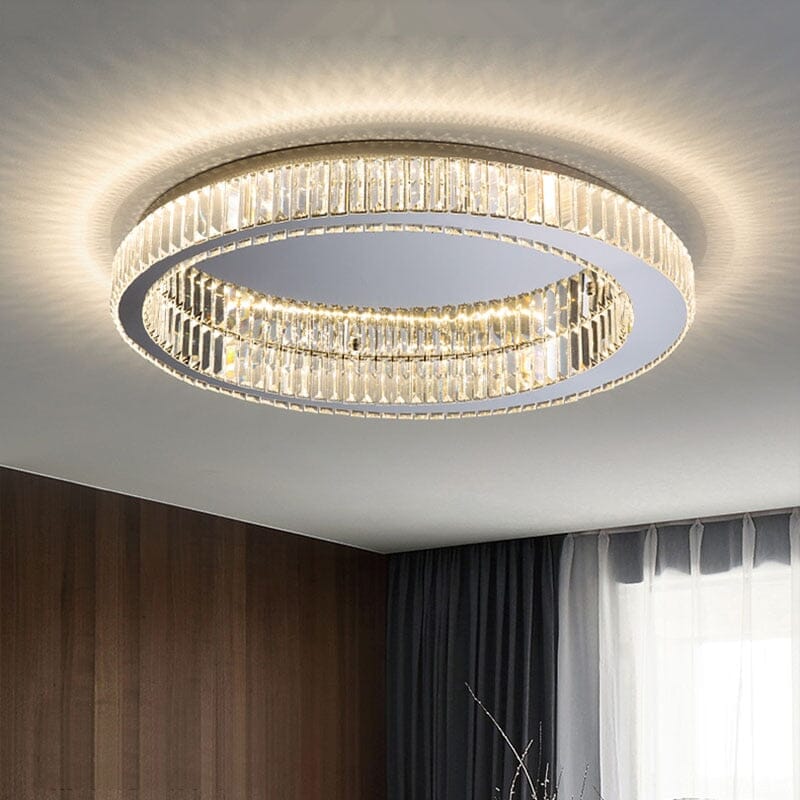 Aurelle Ring Crystal Chandelier For Living Spaces Modern Ceiling Fixture
