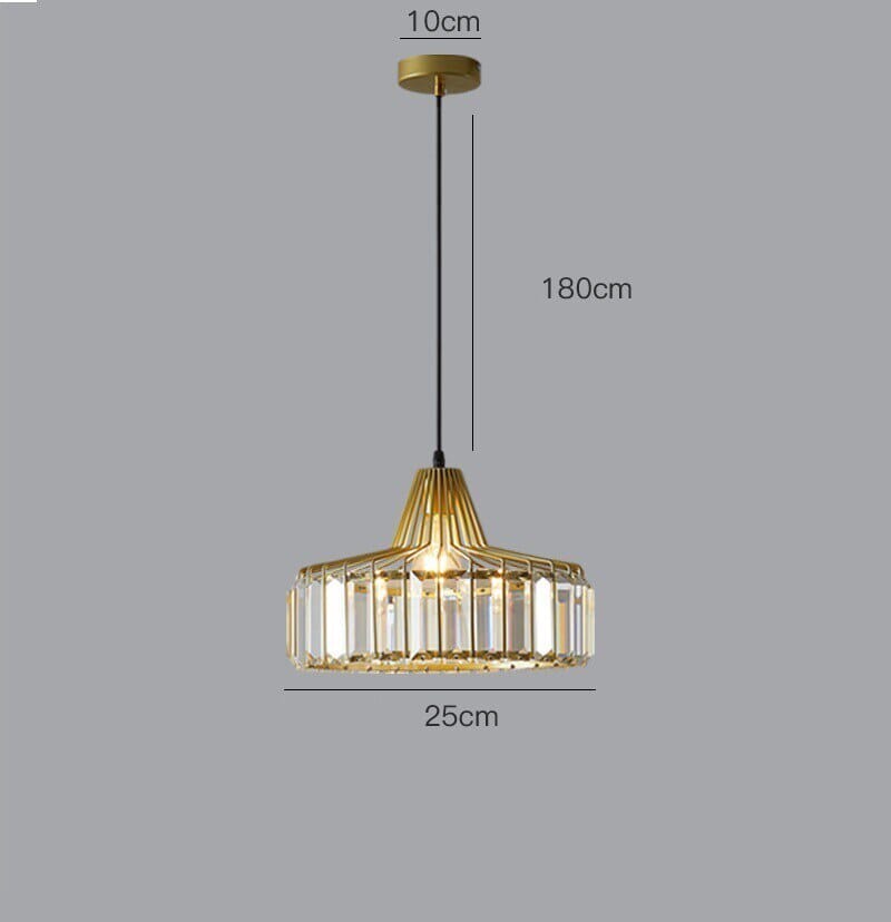 Lyra Crystal Pendant Light With Iron Fixture And Prismatic Glow
