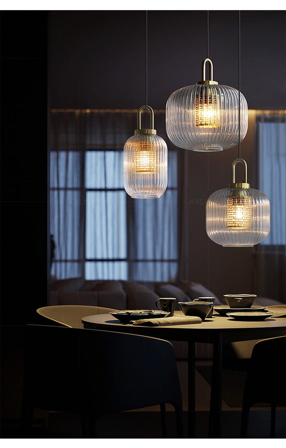 Luma Nordic Glass Pendant with Hand-Blown Finish and LED Warm Glow