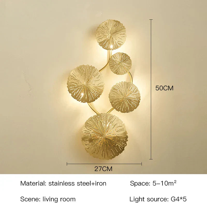 NovaLeaf Wall Light Lotus Inspired Perforated Modern Glow by Ardentis