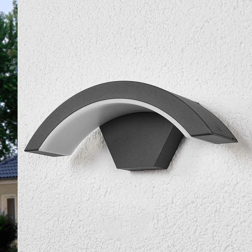 NovaArc Exterior Wall Lights in Aluminum with Acrylic Accents