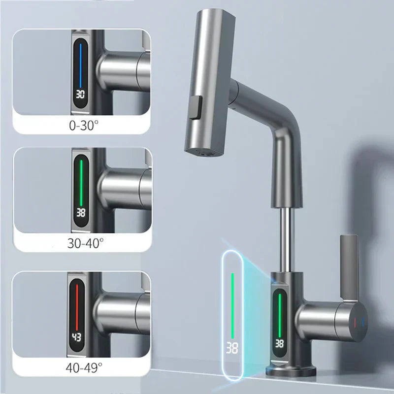 Novara | Waterfall Faucet With Temperature Display