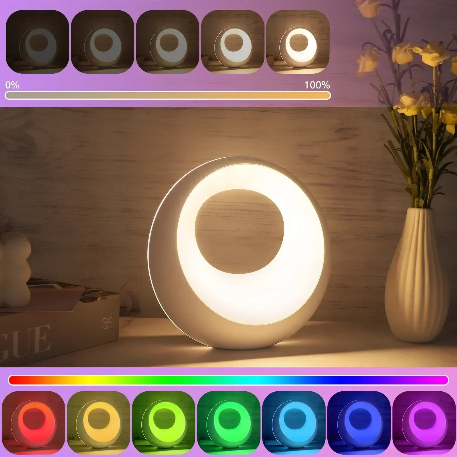 AuraNova Touch RGB Bedside Lamp With Full Spectrum