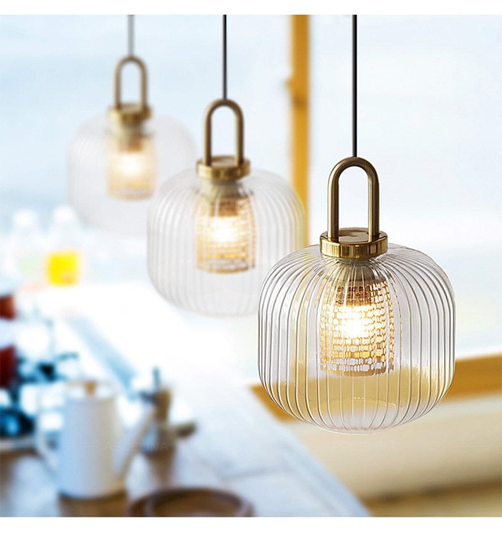 Luma Nordic Glass Pendant with Hand-Blown Finish and LED Warm Glow