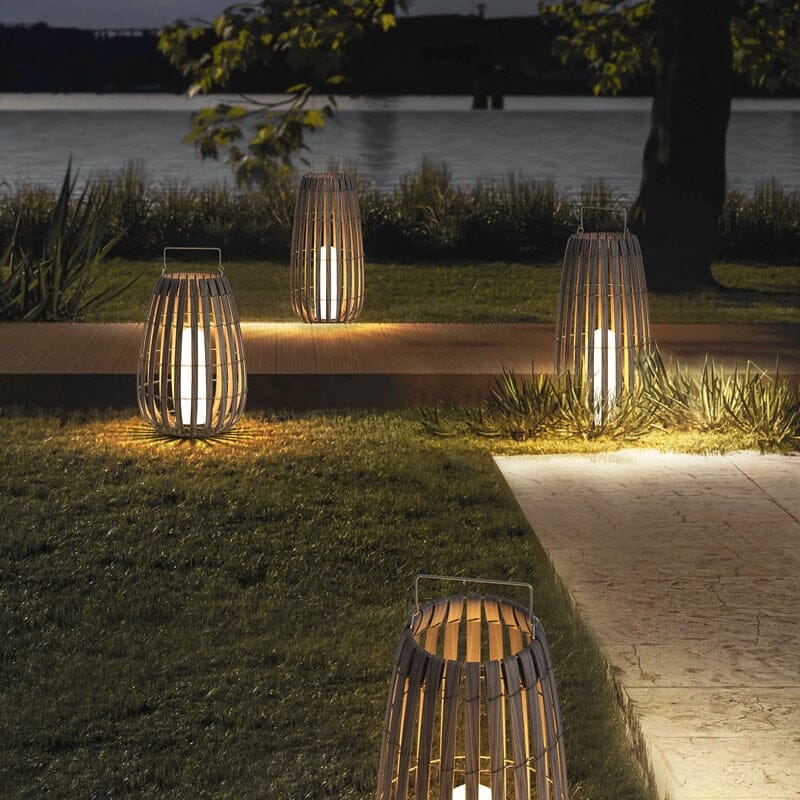 Liora Rattan Solar Lantern for Outdoor Garden Lighting