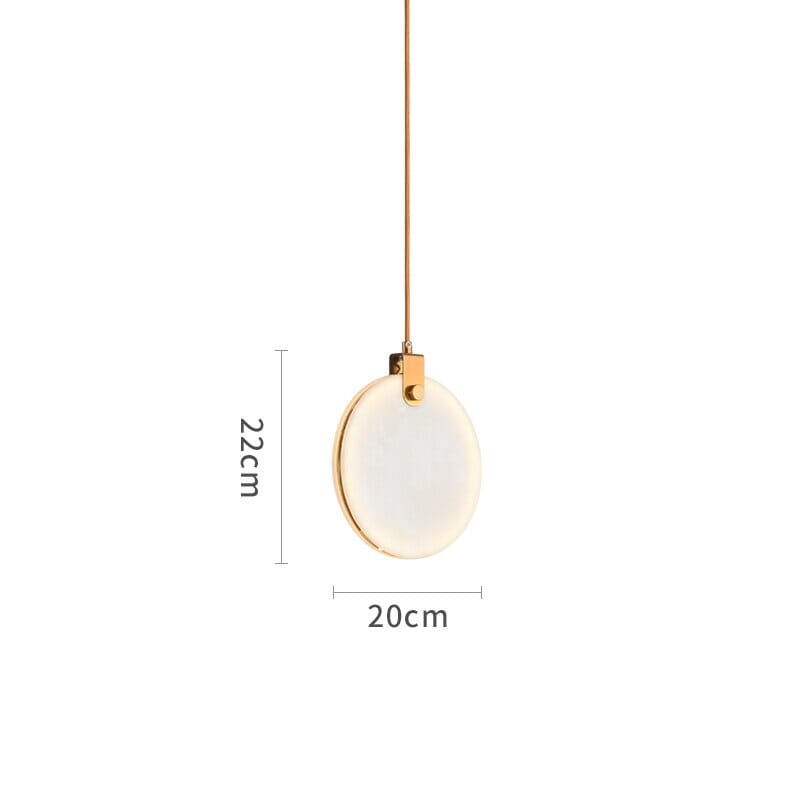 Aurea Marble Pendant Light With Round White Resin Shade And Gold Details
