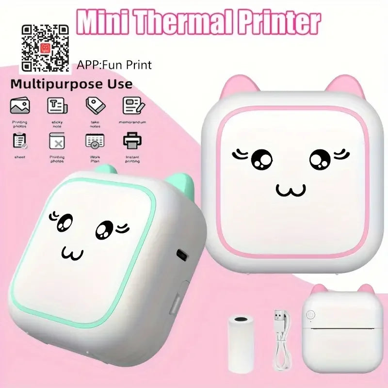 Mini Portable Thermal Printer – Ink-Free, Smart, & Wireless!