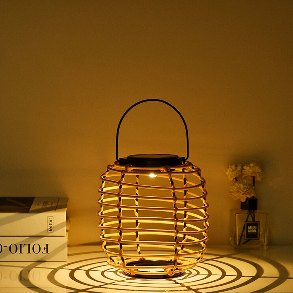 NovaRoo | Solar Outdoor Rattan Lantern Basket for Garden