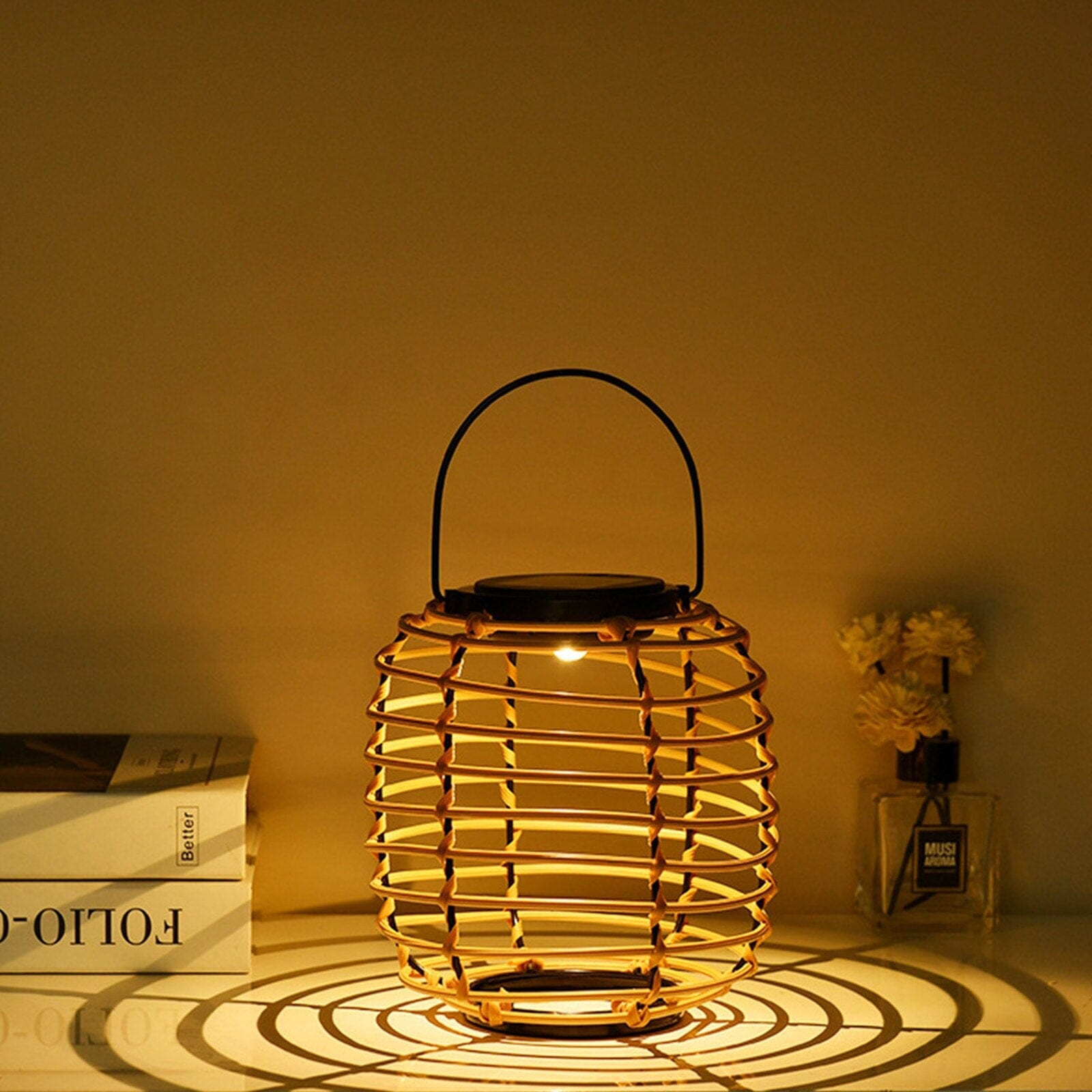 NovaRoo | Solar Outdoor Rattan Lantern Basket for Garden