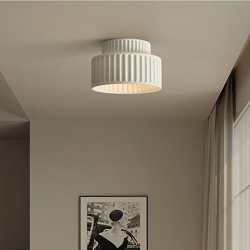 Liora Nordic Ceiling Lights With Pleated Acrylic Shade Diffused Glow
