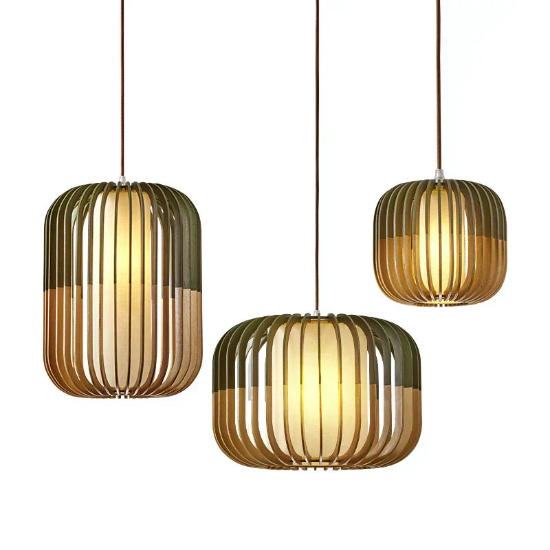 Astraeon Birdcage Pendant Lights Made From Handcrafted Wood Modern Rustic