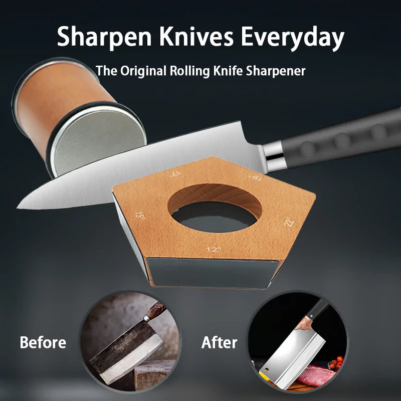 Knife Sharpener Set - Manual Diamond Rolling