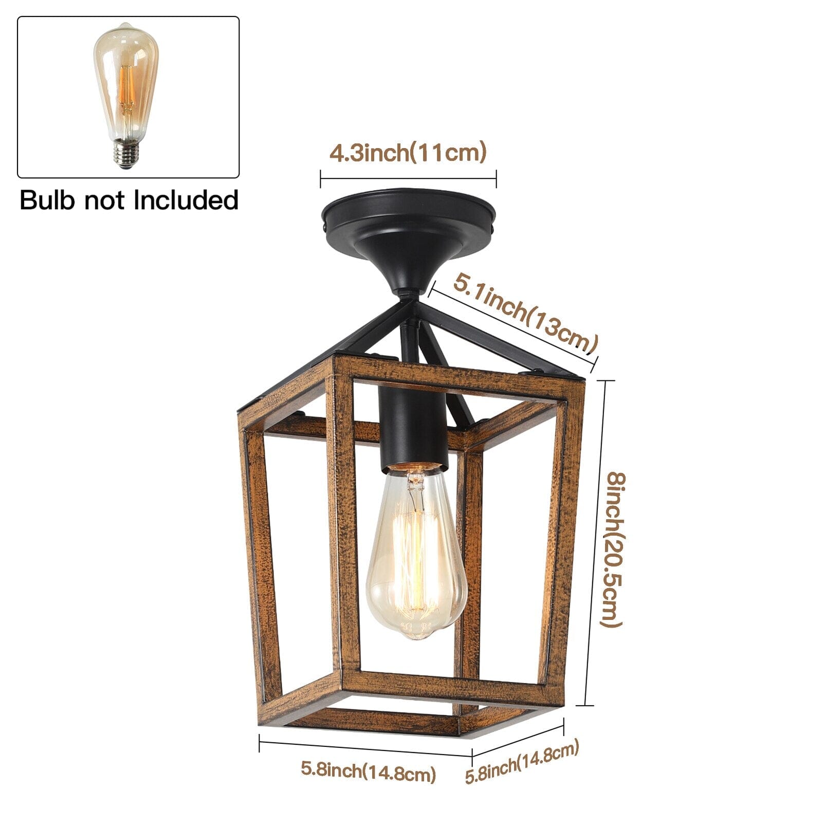 Rookhaven Woodgrain Cage Ceiling Lights for Indoor and Covered Outdoor Spaces
