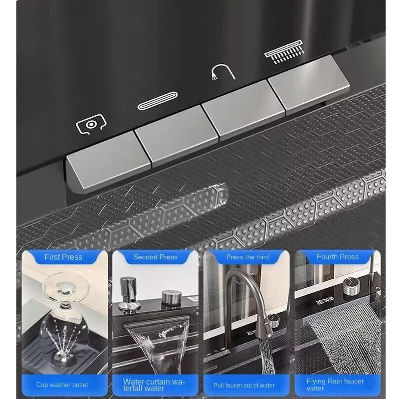 Marinova | Stainless Steel Waterfall Digital Kitchen Faucet