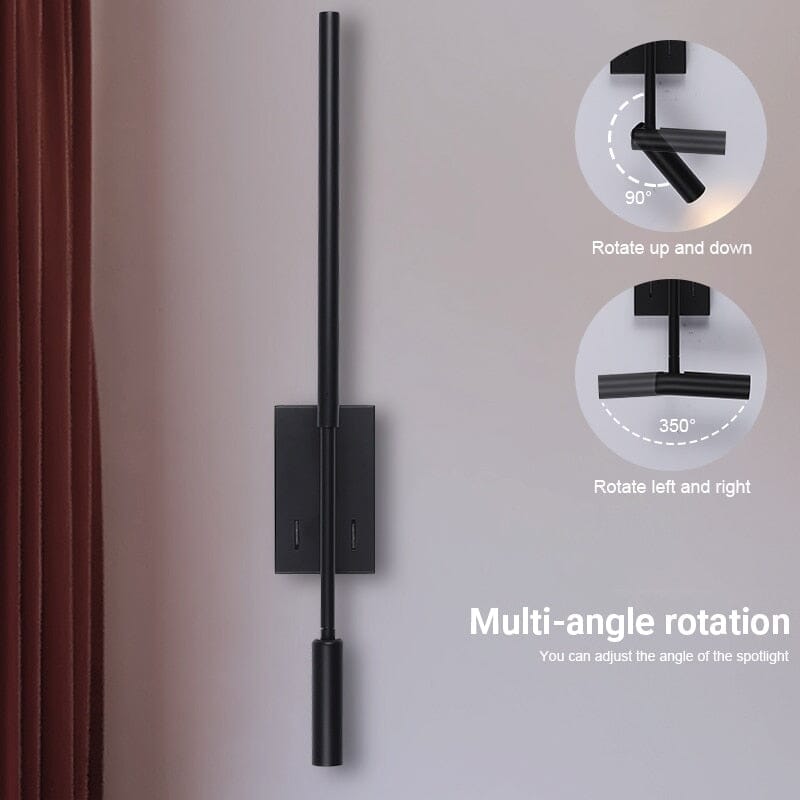 Solara Modern LED Wall Sconce With Matte Black Aluminum Finish